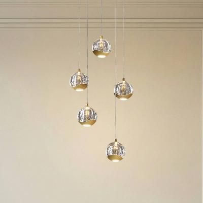 Lampada a sospensione in vetro Hayley Lucande, Chiaro / Trasparente, Soggiorno / Sala da pranzo, Vetro, Moderno, Lampada a sospensione