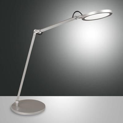 Fabas Luce Lampada da scrivania Regina, dimmerabile, Alluminio / Grigio / Zincato, Studio / Ufficio, Metallo, Moderno, Lampada da tavolo LED