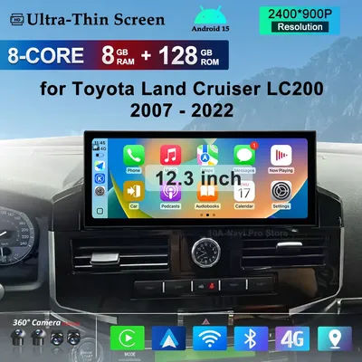Android 15 pour Toyota Land Cruiser LC200 2007 - 2022 GPS Navi Bluetooth voiture vidéo multimédia lecteur Radio BT Carplay outils automobiles