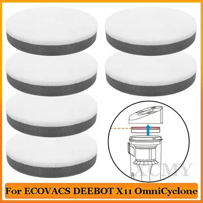 Fit For ( ECOVACS DEEBOT X11 OmniCyclone ) Robot Vacuum Cleaner Replacement Sponge Filter Cartridge, Pad Part Accessories