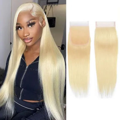 613 Closure Straight 4x4 Lace Closure Transparent Swiss Lace Brazilian Virgin Remy 100% Human Hair Extensions With Baby Hair