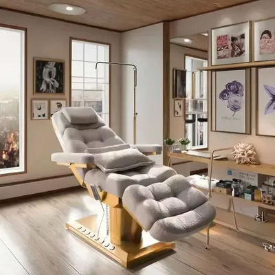 Modern Electric Adjustable Facial Lash Massage Bed Vibrating Luxury Beauty Spa Salon Professional Furniture Chair 1