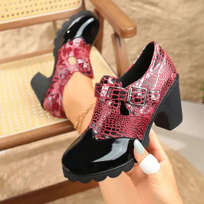 Chaussures à talons hauts confortables pour femmes, chaussures à talons épais de créateur, chaussures à bout rond à bouche profonde, chaussures à talons hauts à semelle épaisse, nouvelle collection