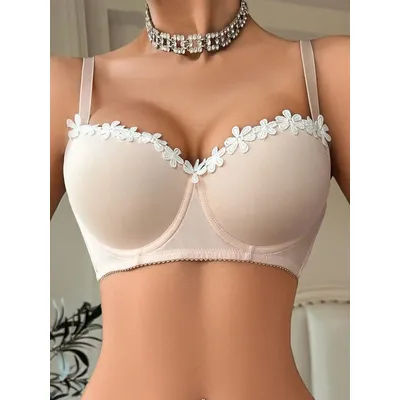 Soutien-gorge Femme Push Up Armature Rembourré Couverture Complète T-Shirt Bretelles Réglables Décolleté V Confortable Maintien Quotidien Rembourré Respirant