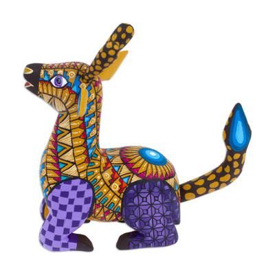 'Hand-Painted Mexican Wood Alebrije Giraffe Figurine'