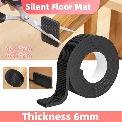 2m Self Adhesive Cuttable Furniture Pads Anti-Sliding Rubber Mute Table Chair Foot Protection Pad for Home