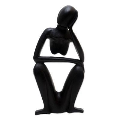 Lingering,'Hand Carved Suar Wood Sculpture'