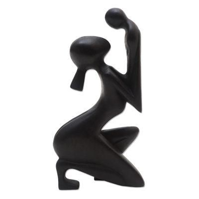 Tender Occasion,'Hand Crafted Suar Wood Statuette'