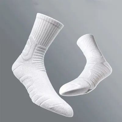 Chaussettes de basket-ball pour hommes de haute qualité, épaisses, confortables, antidérapantes, mi-longues, pour la course à pied et le cyclisme