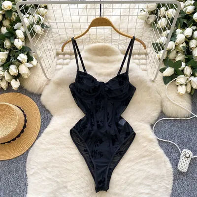 Femmes Hotsweet Vintage imprimé maille body Chic sans manches combinaisons haut barboteuses vêtements Sexy
