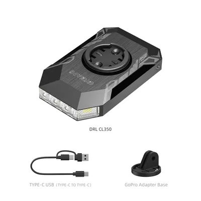 CYCLAMI 350 Lumen Bike Headlight with 4000mAh Battery and IPX4 Waterproof Design 5V 2A Charger Cable and Bike Computer Mount