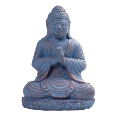 Peaceful Meditation,'Cast Stone Meditating Buddha Antique Finish Sculpture'