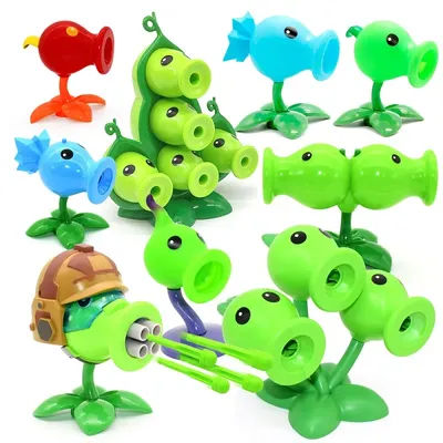 PVZ PLANTS VS. ZOMBIES 2 Anime Figure Hard Glue Peashooter Sunflower Cabbage-Pult Fun PVC Model Toys Dolls Kids Christmas Gifts