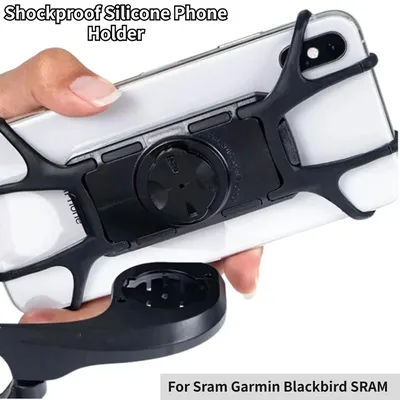 For SRAM Garmin Bicycle Phone Holder Mobile Holder Mount Silicone Strap Shockproof Motorcycle Road MTB Cycling Bracket Accessory