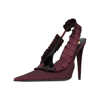 Nouvelles sandales d'été 2026 à talons hauts en satin pointu pour défilés de mode, banquets, mariages et talons hauts élégants