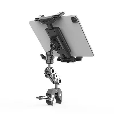 Universal Phone/Tablet Clamp, Quick Install/Remove, 360° Swivel, Scratch-free, Portable, Fits 0.47-2.1in Bars for Bike/Desk