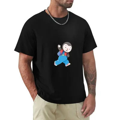T-shirt pour enfants avec dessin tchoupi, haut à manches courtes pour sports de plein air