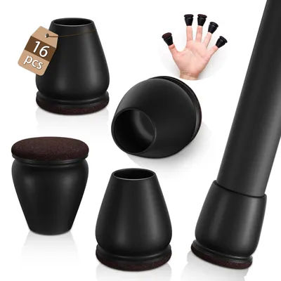 16PCS Small Silicone Chair Leg Floor Protectors Foot Cover Diagonal with Thick Wrap Felt Pads TPE Furniture Table Feet Protect