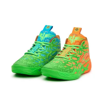 Chaussures de basket PUMA MB.04 unisexes mi-montantes orange/vert bleu