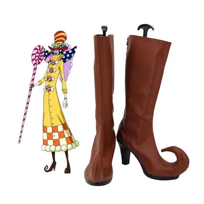 Charlotte Perospero Cosplay Chaussures, Bottes marron, Talon haut, Sur mesure, Toute taille