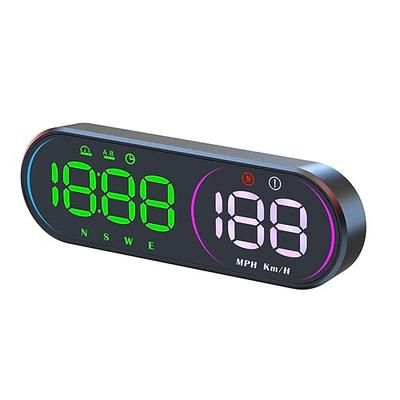 Display head-up universale per auto, tachimetro GPS con promemoria indicatori di direzione luce ambientale, display digitale multifunzione della velocità con ora, bussola, altitudine, distanza per