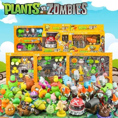 Plants Vs Zombies 2 Pea Shooter Coconut Cannon Genuine Game Toy Set Scene Figure Ornaments Soft Silicone Fan Toys Birthday Gift