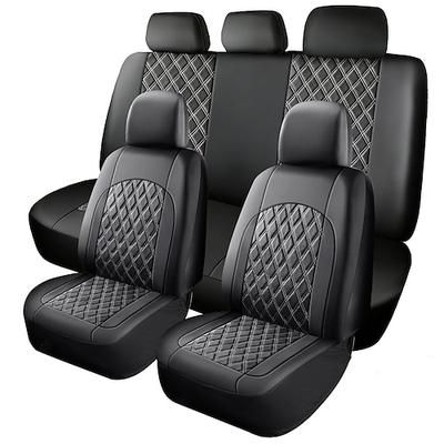 Set completo di coprisedili universali per auto, protezioni interne trapuntate a rombi in ecopelle PU di alta qualità per berline, SUV, camion, impermeabili Accessori auto resistenti all'usura, set