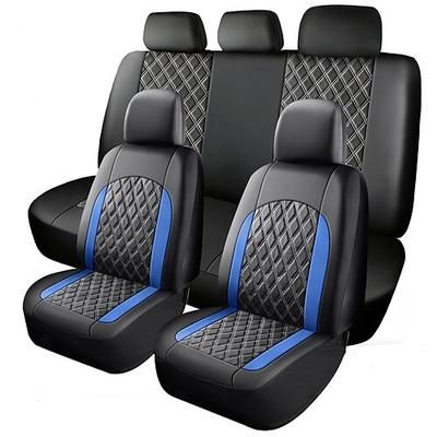 Set completo di coprisedili universali per auto, protezioni interne trapuntate a rombi in ecopelle PU di alta qualità per berline, SUV, camion, impermeabili Accessori auto resistenti all'usura, set