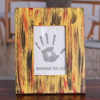 Cherished Remembrances,'Colorful 5x7 Wooden Photo Frame with Distressed Finish'