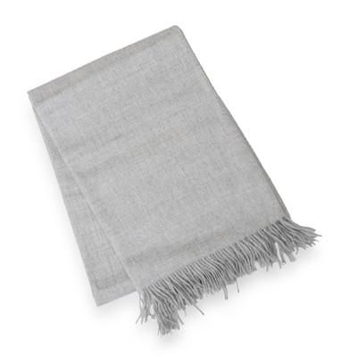 Blissful Dream in Fog Grey,'Minimalist Soft 100% Baby Alpaca Fringed Throw in Fog Grey'