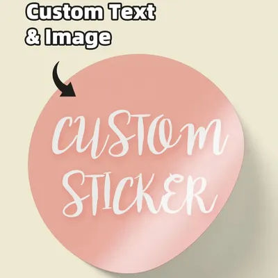 1/48/96PCS Custom Round Waterproof Stickers with Personalized Text & Images for Journals,Folders,Laptops & Phone Cases Labels