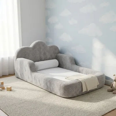 OEM ODM Factory Bedroom Children's Sleeping Furniture Single Size Low Floor Kids Child Lounge Boneless Montessori Foam Bed Sofa