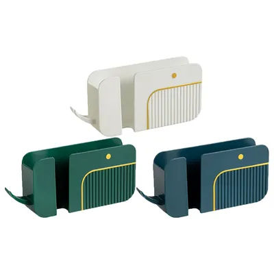 Punch-Free Retro Wall Storage Holder Self-Adhesive Partition Wall Organizer Bedside Wall Mount Phone&Remote Control Storage Box