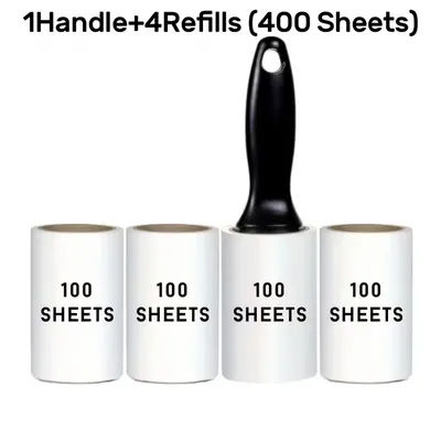 100 Sheets Adhesive Lint Roller Suitable for Dog & Cat Hair Removal - Effortless Pet Hair Remover for Clothes, Furniture, Car Se
