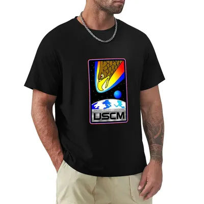 T-shirt USCM (Aliens) à coupe athlétique, haut de sport à manches courtes