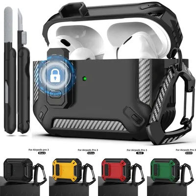 Étui de protection avec système de verrouillage sécurisé pour AirPods 5/4/Pro 3, accessoires pour écouteurs, avec kit de nettoyage et porte-clés, pour AirPods 5/4/Pro 3/Pro 2.