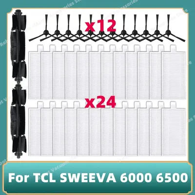 For TCL SWEEVA 6000 6500 Robotic Vacuum Cleaner Roller Brush Side Brush HEPA Filter Spare Parts Accessories