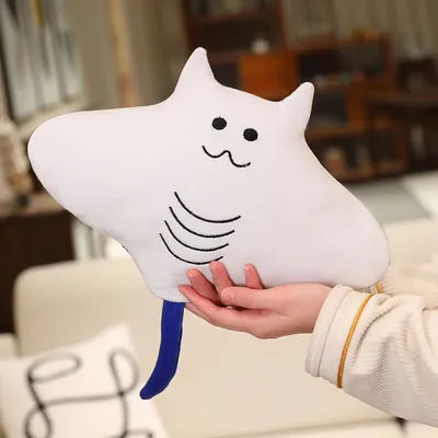 35/50/60/80cm Devil Ray Fish Plush Toy Kawaii Devil Ray Flying Fish In The Water Doll Soft Stuffed Animal Throw Pillow