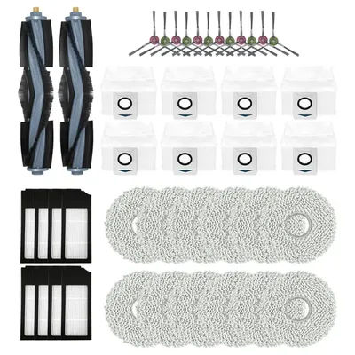BAAO-Compatible For Bork V830 Robot Vacuum Accessories Dust Bag Main Side Brush Hepa Filter Mop Rag Replacement Parts(42Pcs)