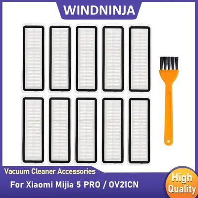 Filters With Cleaning Brush Spare Parts For Xiaomi Mijia 5 PRO / OV21CN Robot Vacuum Cleaner HEPA Filter Accessories Replacement