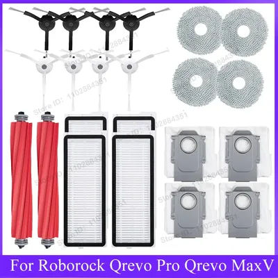 Accessories For Roborock Qrevo Pro / Qrevo MaxV / Qrevo S P10 Pro Robot Vacuum Cleaner Replacement Roller Dust Bag Parts