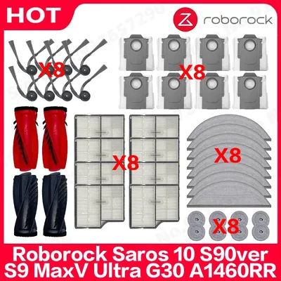 Roborock Saros 10 / S9 MaxV Ultra / S90ver / G30 / A1460RR Robot Vacuum Cleaner Parts Main Side Brush Hepa Filter Accessories