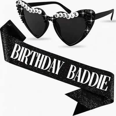Ladies' Birthday Evil Ribbon and Sunglasses, Suitable for 21st, 25th, 30th, 40th, 50th, and 60th Birthday Party Decorations