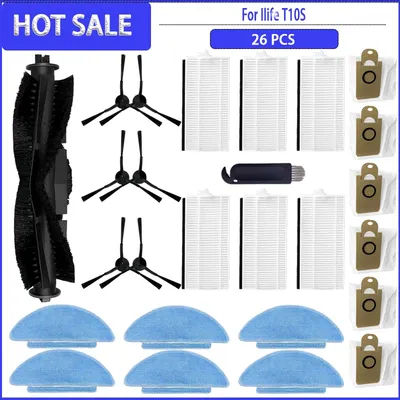Main Side Brush Hepa Filter Mop Dust Bag For ILife T10s Robot Vacuum Cleaner Replacement Spare Parts Accessories