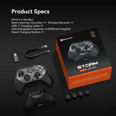 BIGBIG Won Gale 2 Storm Game Controllers support Wired, 2.4G, and Bluetooth connections，for switch 1, switch 2,PC，iOS，Android