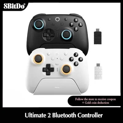 8BitDo Ultimate 2 Bluetooth Gaming Controller with TMR Joysticks & Hall Effect Triggers for Nintendo Switch , PC , Windows 10 11