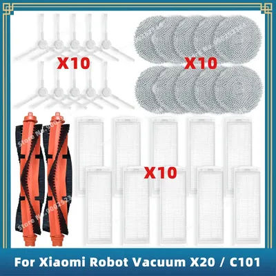 Compatible For Xiaomi Robot Vacuum X20 C101 C101JZ Replacement Spare Parts Accessories Main Side Brush Hepa Filter Mop Cloth