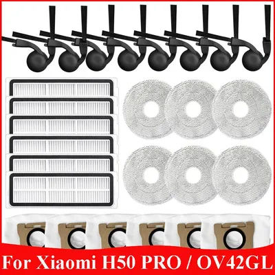 For Xiaomi H50 PRO / OV42GL Robot Vacuum Cleaner Accessories Main Side Brush Mop Cloth HEPA Filter Dust Bag Spare Parts
