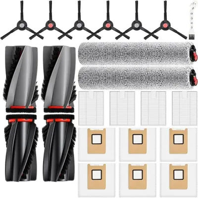 B06B-Replacement Parts For Eufy C28 / Omni C28 Robot Vacuum, Include (2 Set) Main Brushes, Roller Mops,Dust Bags,HEPA Filters