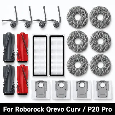 Roborock Qrevo Curv Robot Vacuum Cleaner Accessories Main Roller Side Brush Hepa Filter Mop Cloth Dust Bag Parts Replacement